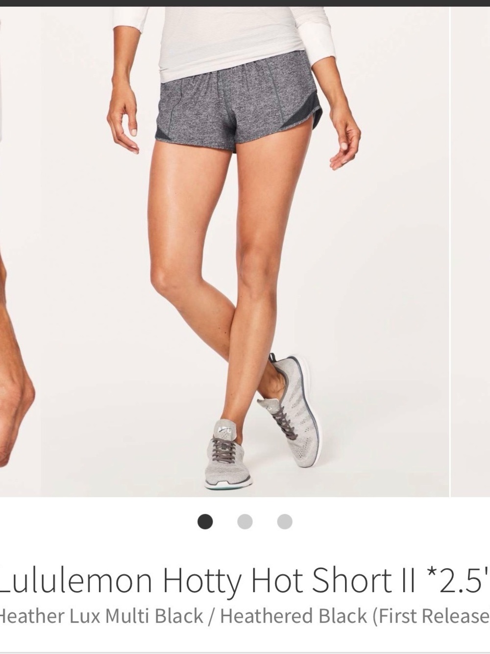 Lululemon Hotty Hot Short II. Heather Lux Multi black women’s shorts. Size 6.